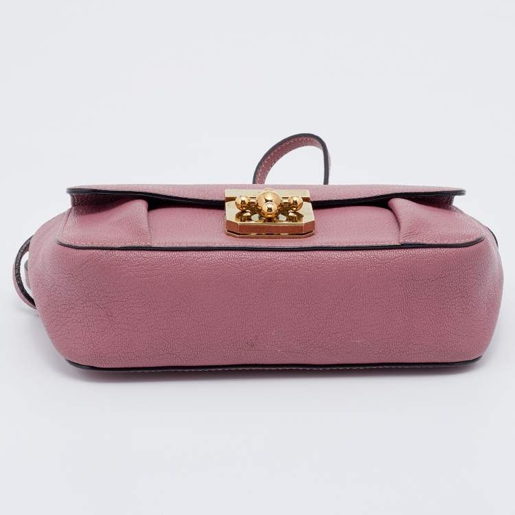 مملوكة مسبقًا Chloe Old Rose Leather Mini Elsie Crossbody Bag