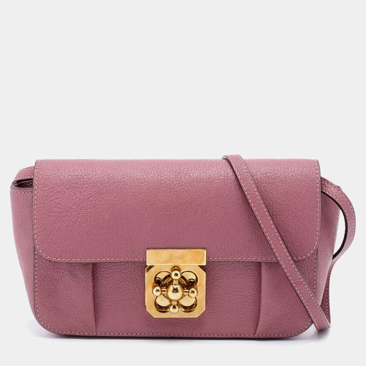 مملوكة مسبقًا Chloe Old Rose Leather Mini Elsie Crossbody Bag