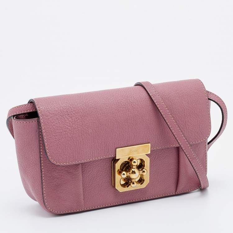 مملوكة مسبقًا Chloe Old Rose Leather Mini Elsie Crossbody Bag