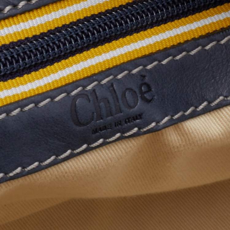 Pre Owned Chloe Dark Blue Leather Satchel