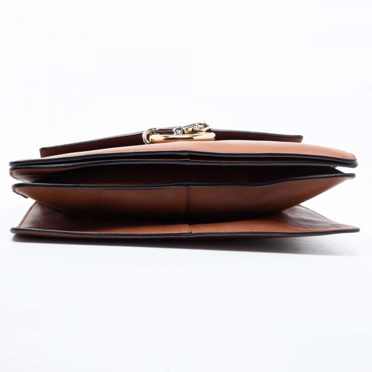 Pre Owned Chloe Brown/Orange Leather And Suede Faye Shoulder Bag