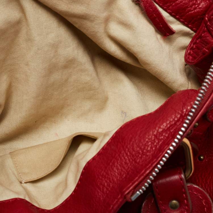 Pre Owned Chloe Red Leather Medium Paddington Satchel
