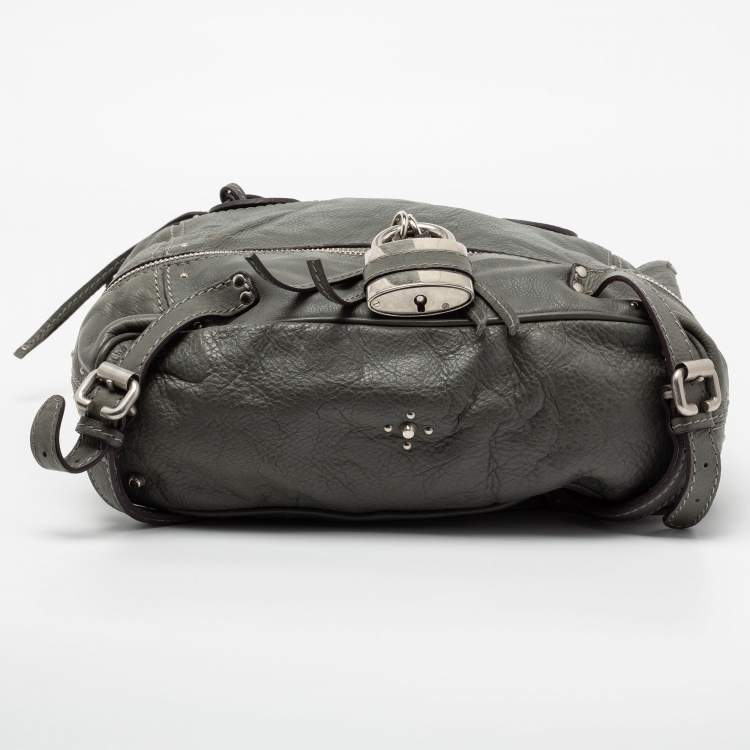 Pre Owned Chloe Grey studded Leather Paddington Tote