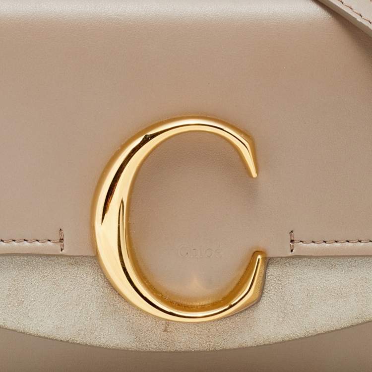 Pre Owned Chloe Beige Leather And Suede Shoulder Bag