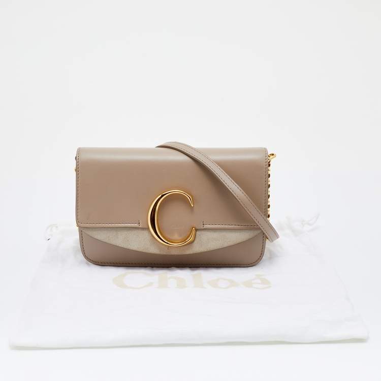 Pre Owned Chloe Beige Leather And Suede Shoulder Bag