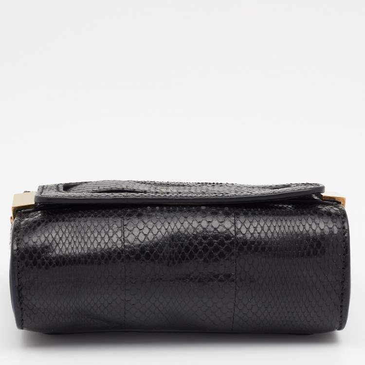 Pre Owned Chloe Black Python Leather Elle Chain Bag