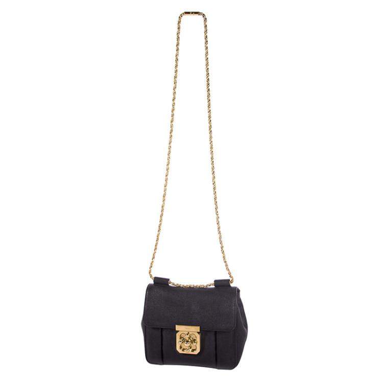 Pre Owned Chloe Black Leather Elsie Shoulder Bag