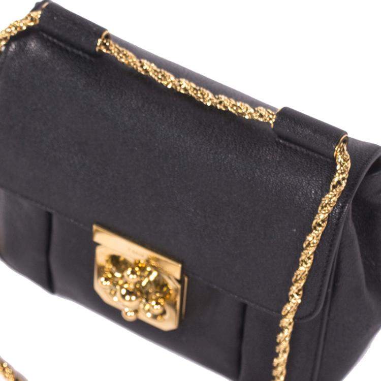 Pre Owned Chloe Black Leather Elsie Shoulder Bag