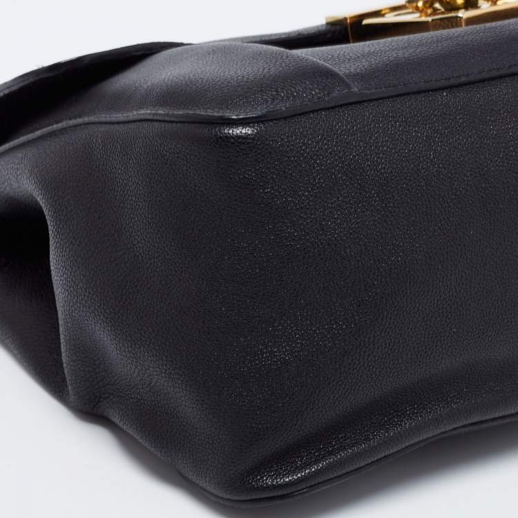 Pre Owned Chloe Black Leather Medium Elsie Shoulder Bag