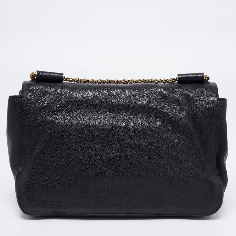 Pre Owned Chloe Black Leather Medium Elsie Shoulder Bag