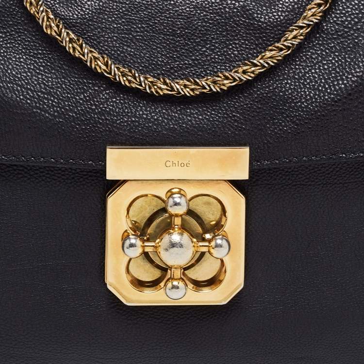 Pre Owned Chloe Black Leather Medium Elsie Shoulder Bag