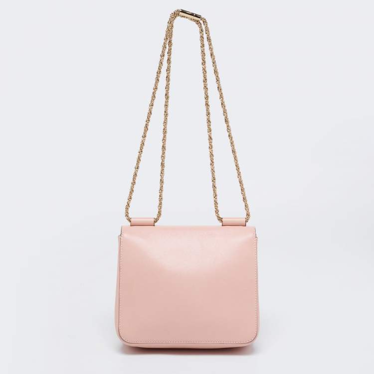Pre Owned Chloe Pink Leather Crystal Embellished Elsie Shoulder Bag