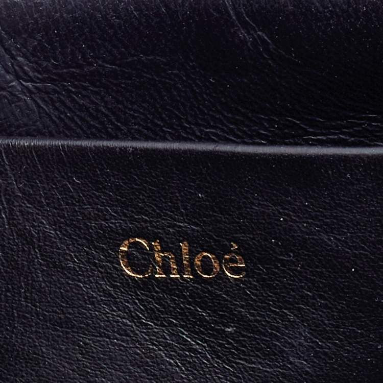 Pre Owned Chloe Black Satin and Leather Mini Sally Shoulder Bag