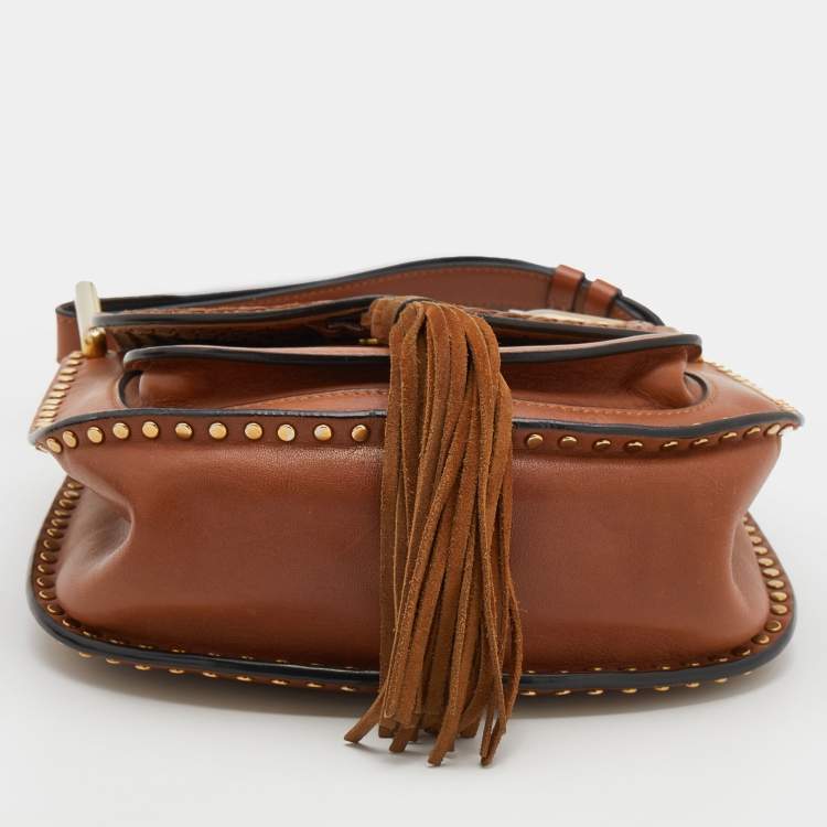 Pre Owned Chloe Brown Leather Small Braided Hudson Shoulder Bag