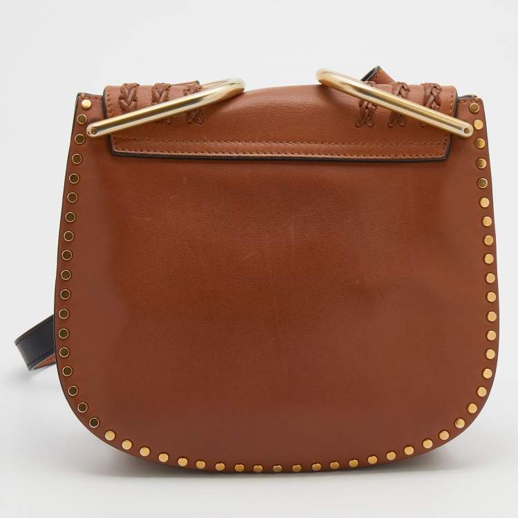 Pre Owned Chloe Brown Leather Small Braided Hudson Shoulder Bag