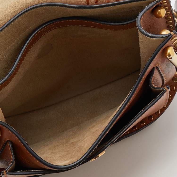 Pre Owned Chloe Brown Leather Small Braided Hudson Shoulder Bag