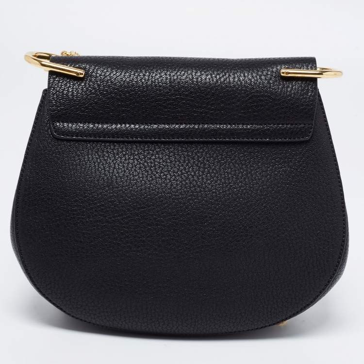Pre Owned Chloe Black Leather Medium Drew Shoulder Bag