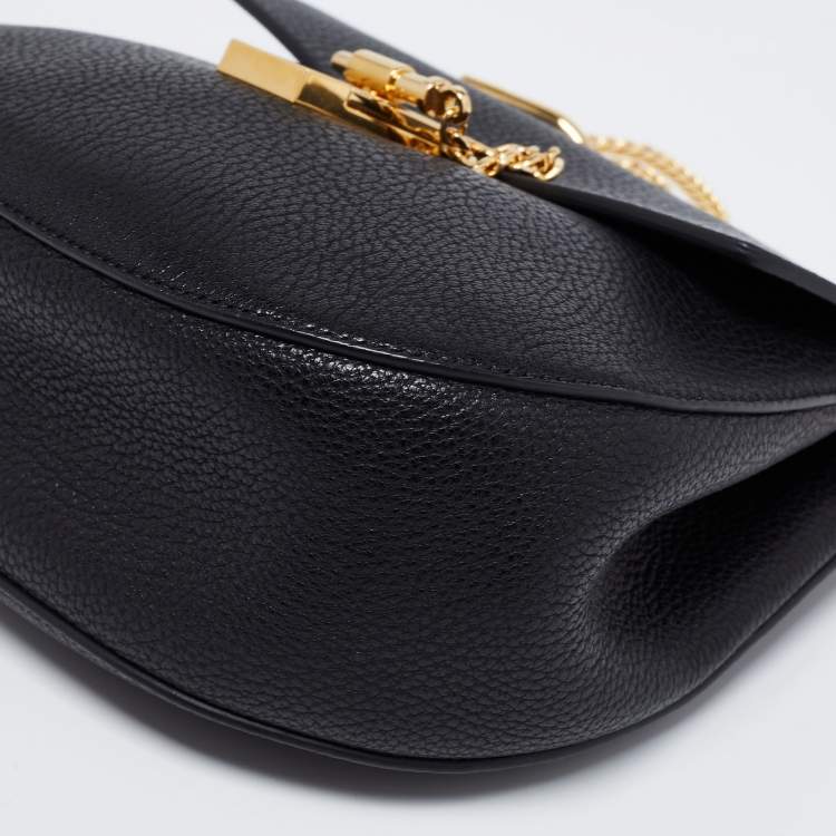 Pre Owned Chloe Black Leather Medium Drew Shoulder Bag