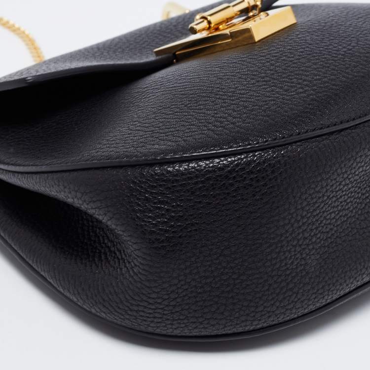 Pre Owned Chloe Black Leather Medium Drew Shoulder Bag