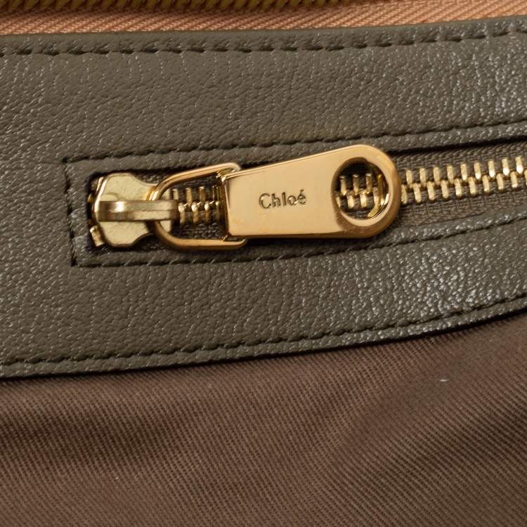 Pre Owned Chloe Mettalic Rose Gold Leather Large Elsie Bowling Bag