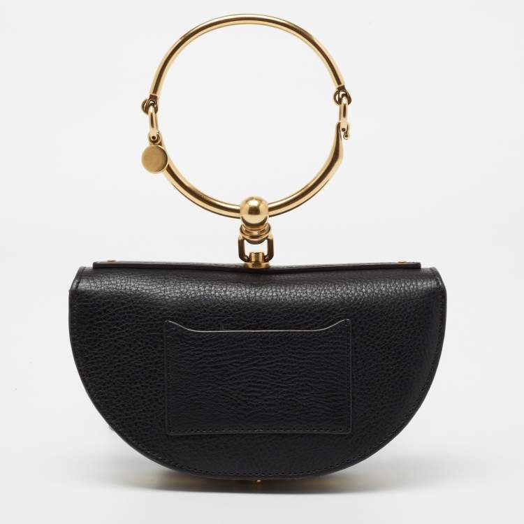 Pre Owned Chloé Black Leather Small Nile Minaudière Crossbody Bag
