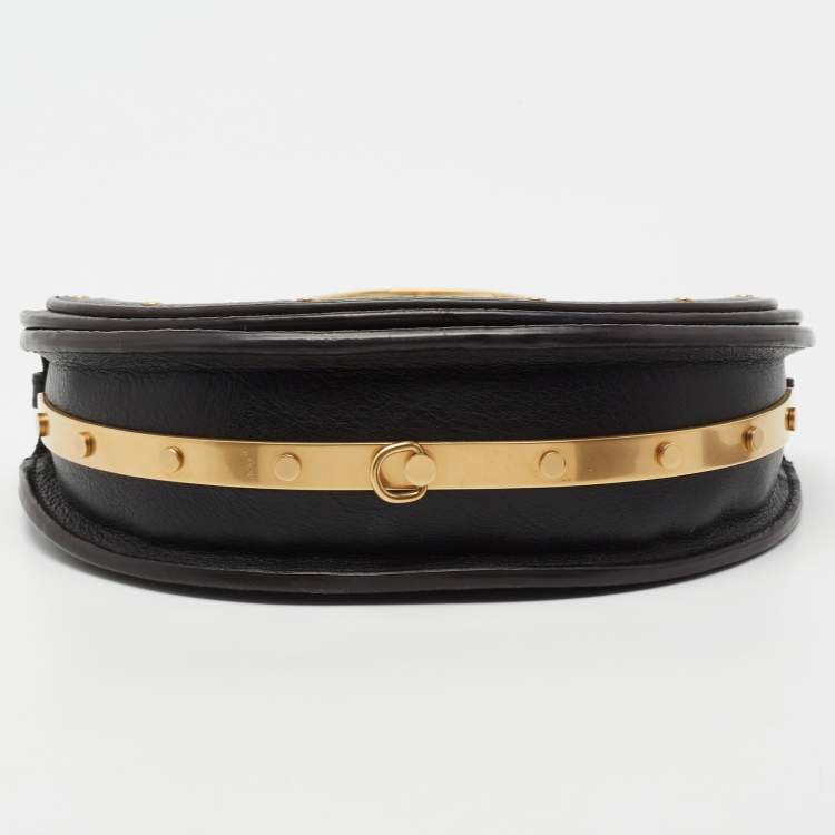 Pre Owned Chloé Black Leather Small Nile Minaudière Crossbody Bag