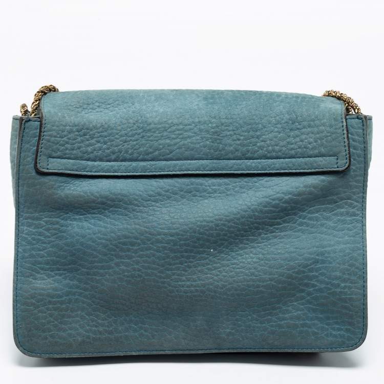 Pre Owned Chloe Blue Leather Medium Sally Shoulder Bag