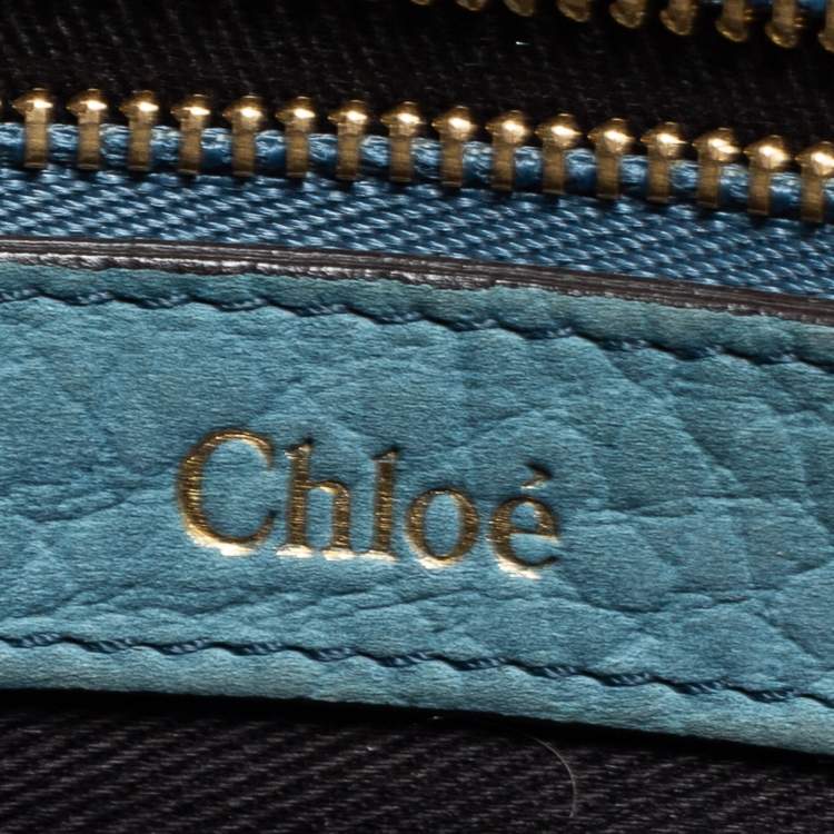 Pre Owned Chloe Blue Leather Medium Sally Shoulder Bag