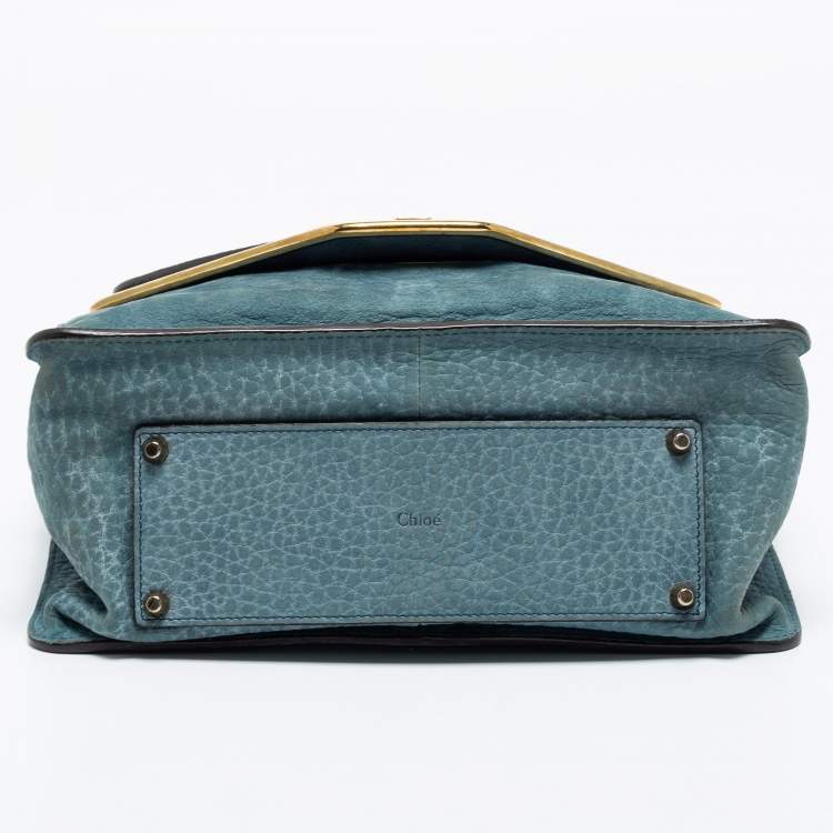 Pre Owned Chloe Blue Leather Medium Sally Shoulder Bag
