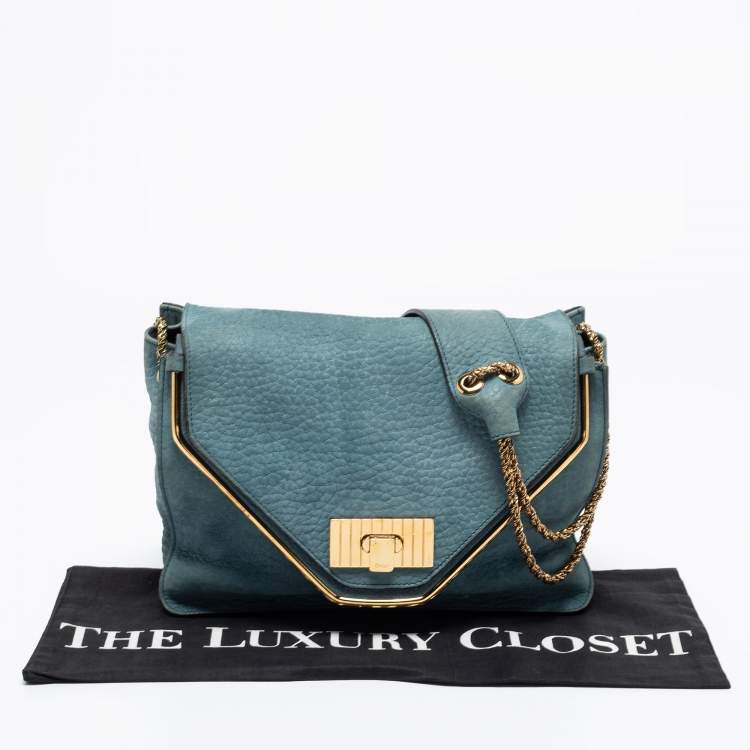 Pre Owned Chloe Blue Leather Medium Sally Shoulder Bag