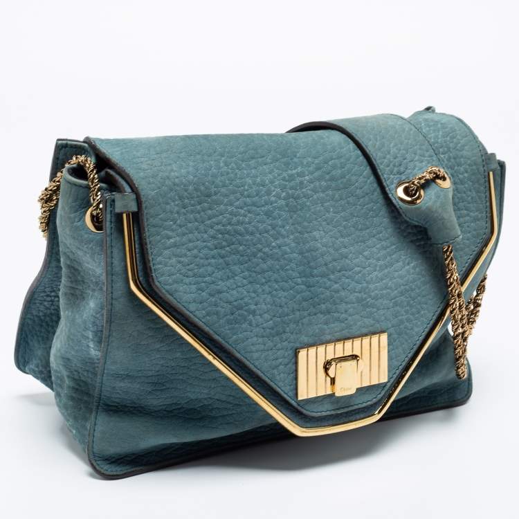 Pre Owned Chloe Blue Leather Medium Sally Shoulder Bag