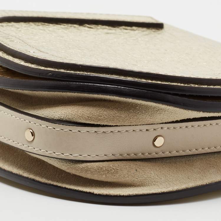 Pre Owned Chloe Gold Leather Small Nile Bracelet Shoulder Bag