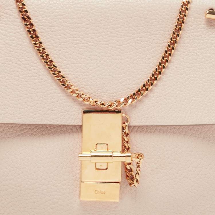 Pre Owned Chloé Cream Leather Medium Drew Shoulder Bag