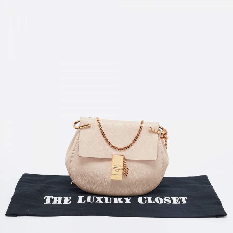 Pre Owned Chloé Cream Leather Medium Drew Shoulder Bag