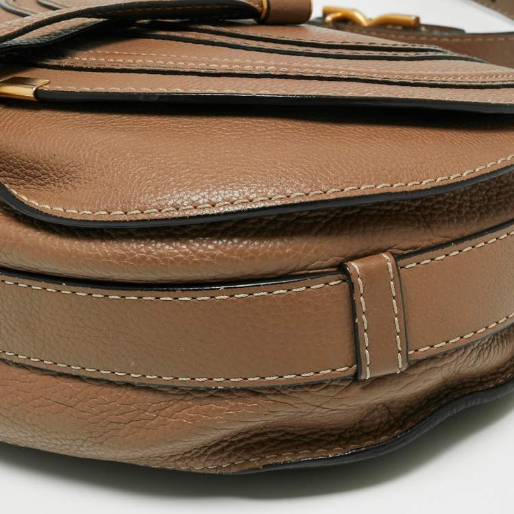 Pre Owned Chloe Brown Leather Medium Marcie Crossbody Bag