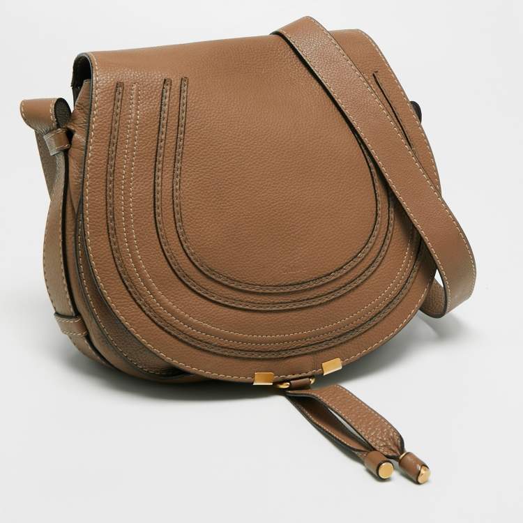 Pre Owned Chloe Brown Leather Medium Marcie Crossbody Bag