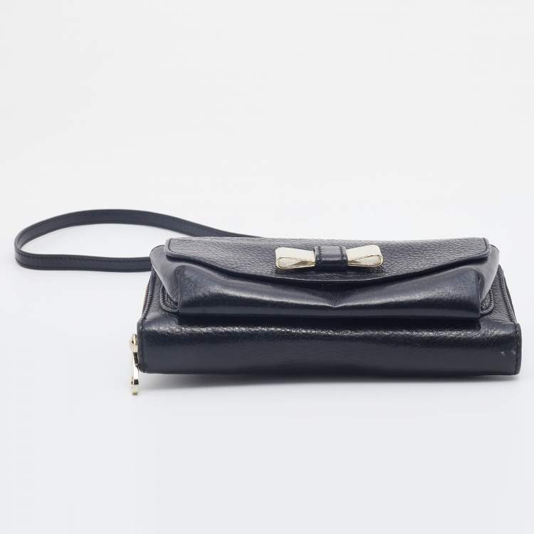 Pre Owned Chloe Black Leather Lily Clutch Bag