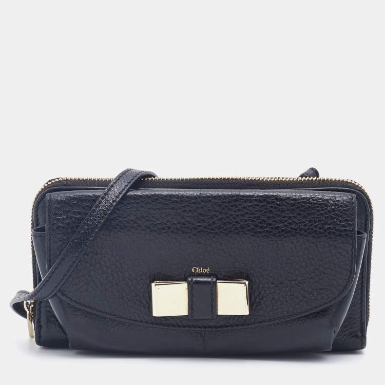 Pre Owned Chloe Black Leather Lily Clutch Bag