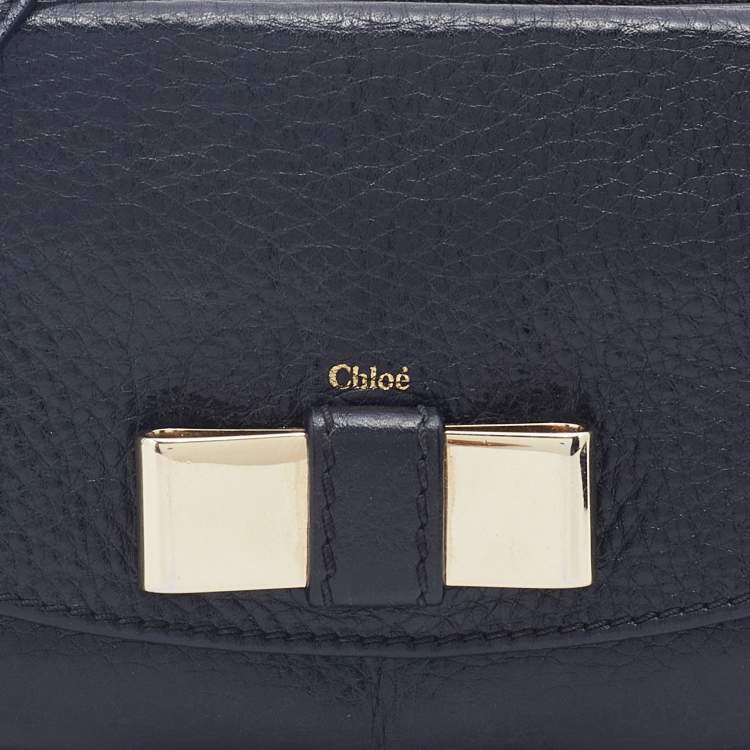 Pre Owned Chloe Black Leather Lily Clutch Bag