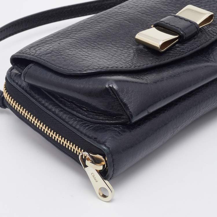 Pre Owned Chloe Black Leather Lily Clutch Bag