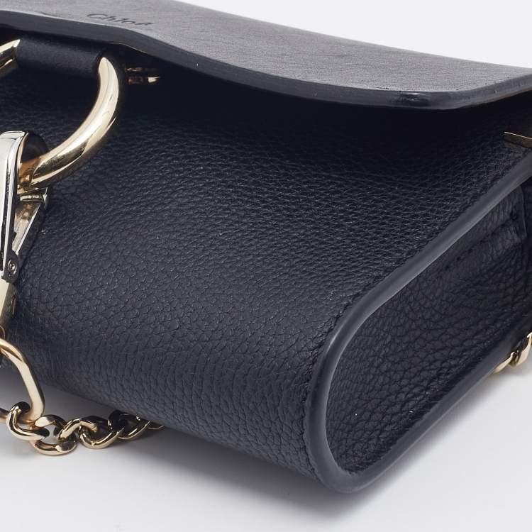 Pre Owned Chloe Black Leather and Suede Mini Faye Crossbody Bag