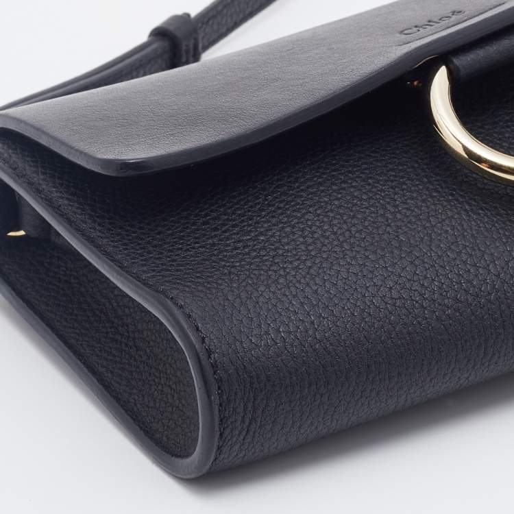 Pre Owned Chloe Black Leather and Suede Mini Faye Crossbody Bag