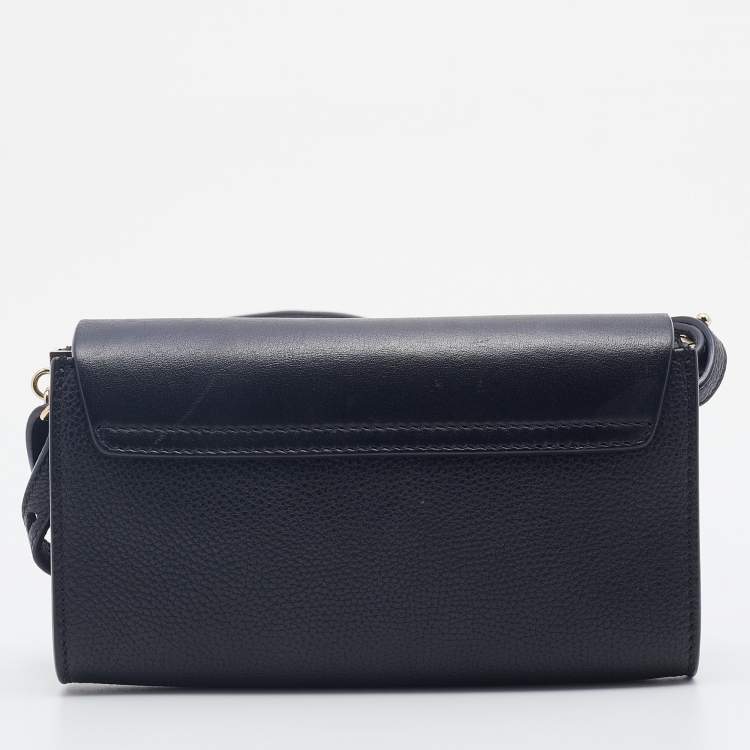 Pre Owned Chloe Black Leather and Suede Mini Faye Crossbody Bag