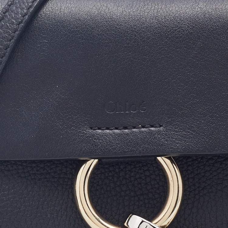 Pre Owned Chloe Black Leather and Suede Mini Faye Crossbody Bag