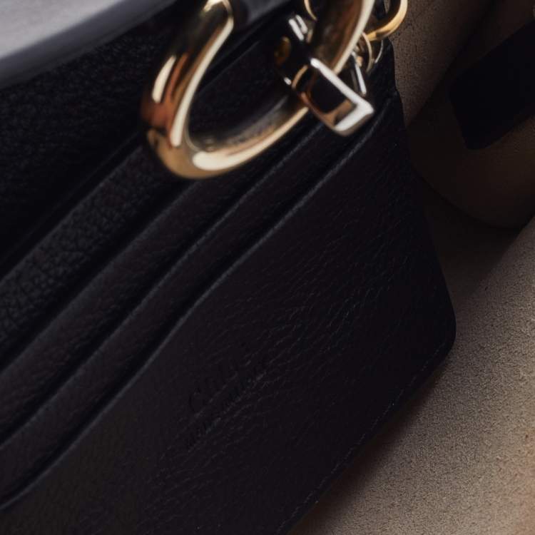 Pre Owned Chloe Black Leather and Suede Mini Faye Crossbody Bag