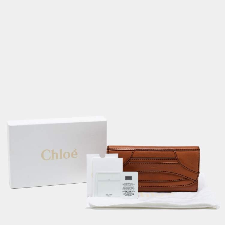 Pre Owned Chloe Brown Leather Continental Wallet