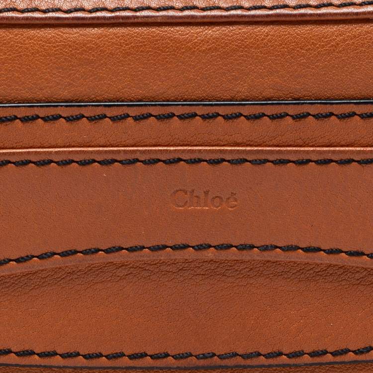 Pre Owned Chloe Brown Leather Continental Wallet