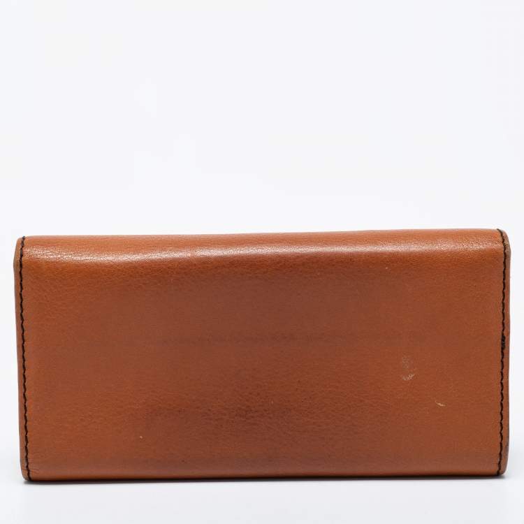 Pre Owned Chloe Brown Leather Continental Wallet