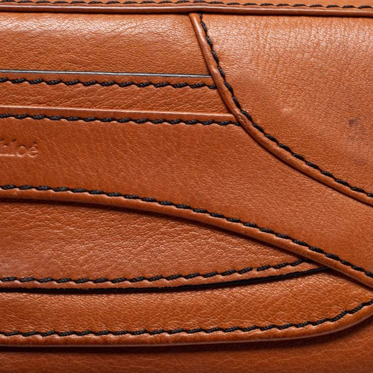 Pre Owned Chloe Brown Leather Continental Wallet