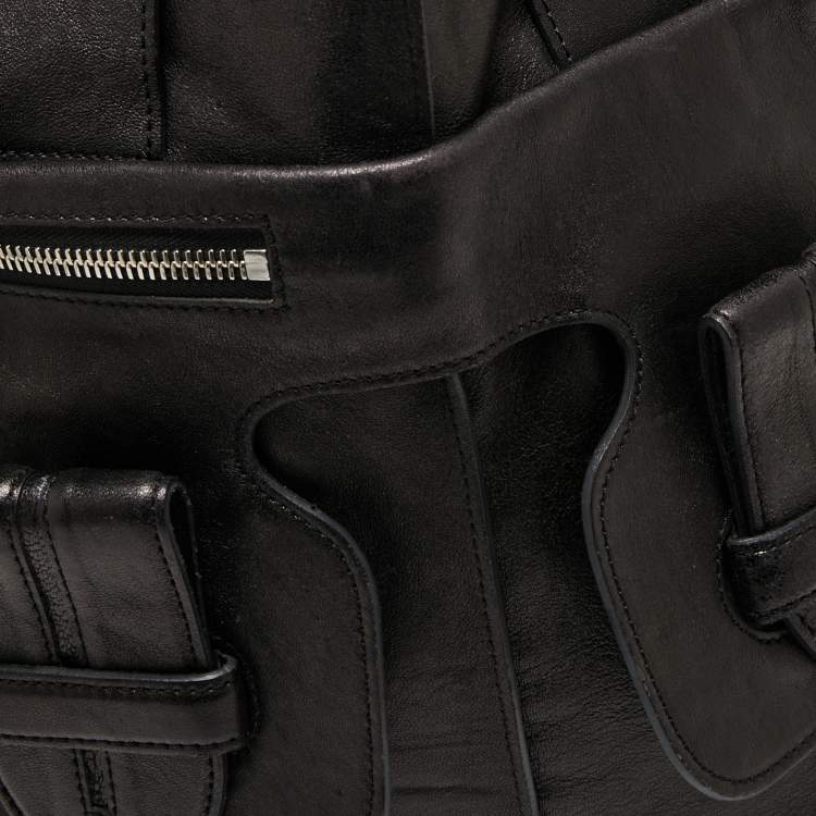 Pre Owned Chloe Black Leather Twin Pocket Shopper Tote 